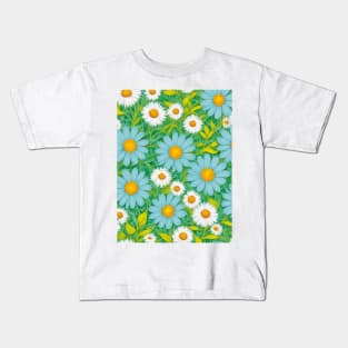 White blue daisies field fantasy Kids T-Shirt